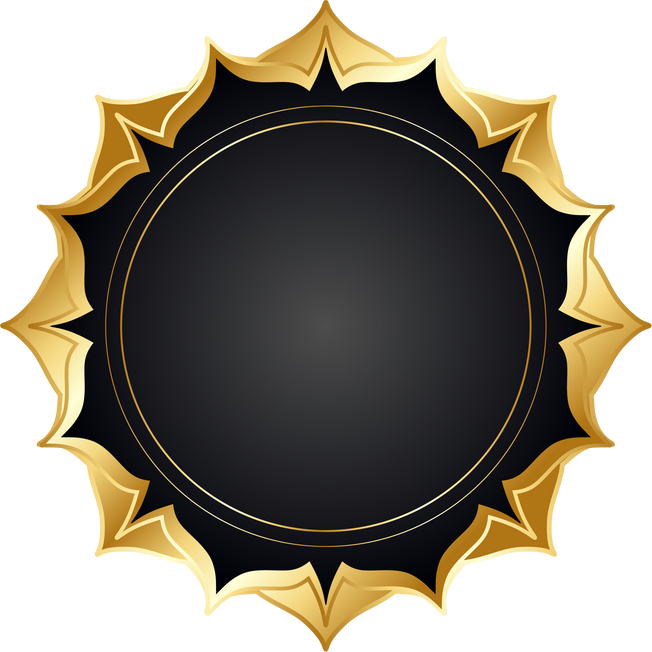 Gold Badge Black Medal