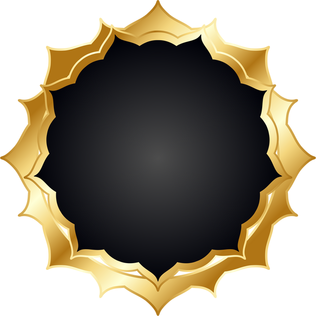 Gold Badge Black Medal