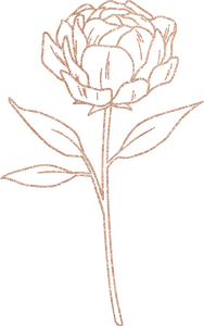 Static Rose Gold Peony Flower 